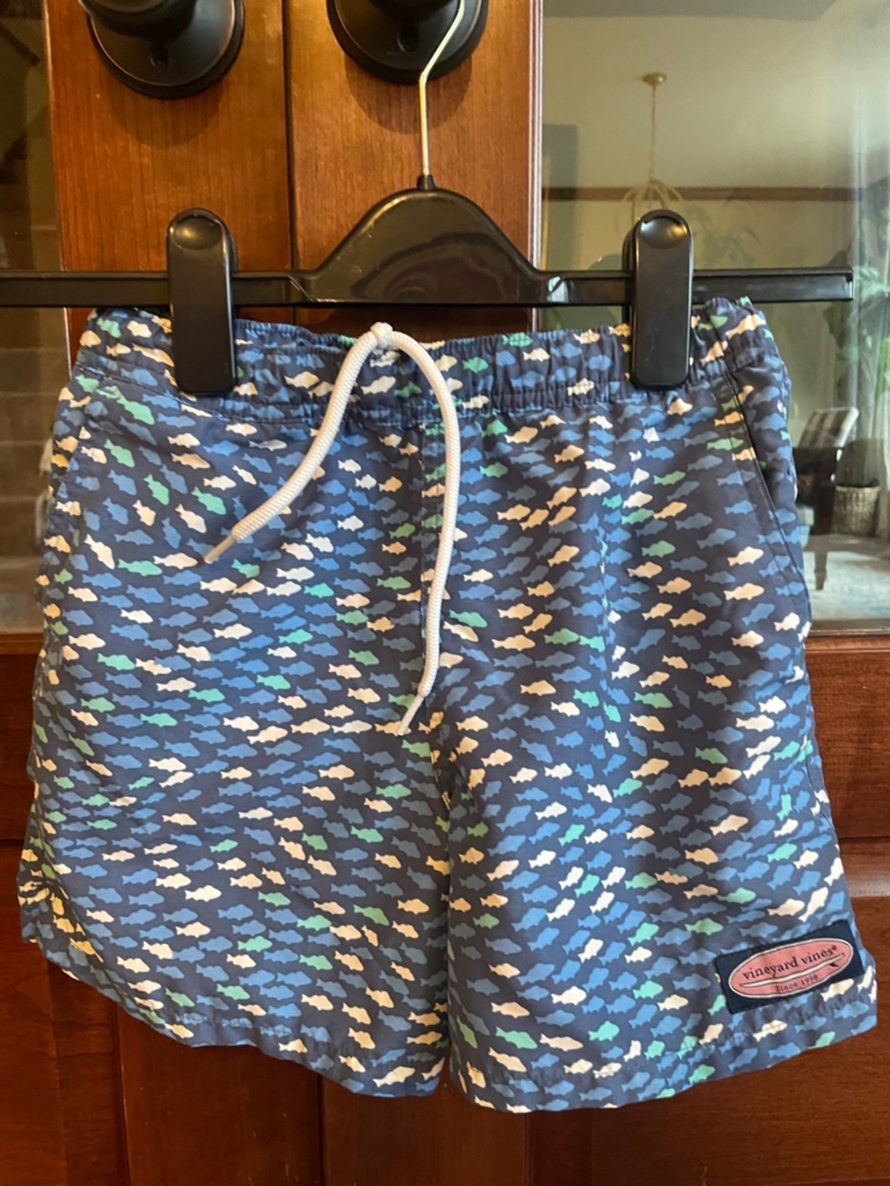 Vineyard Vines Navy Blue Fish Print Swim Shorts kids
